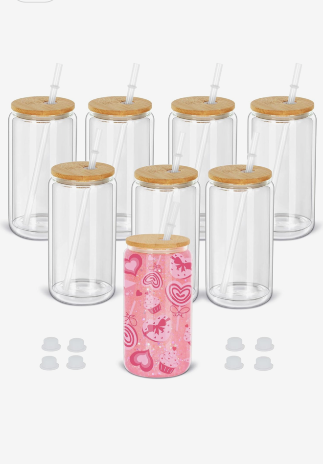 16 oz Glass SnowGlobe Cup