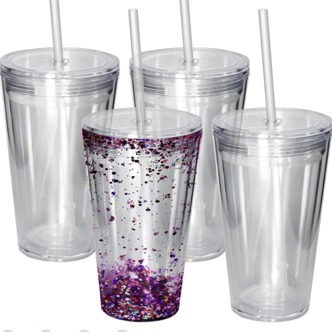 16 oz Acrylic Snowglobe Tumbler (Lava)